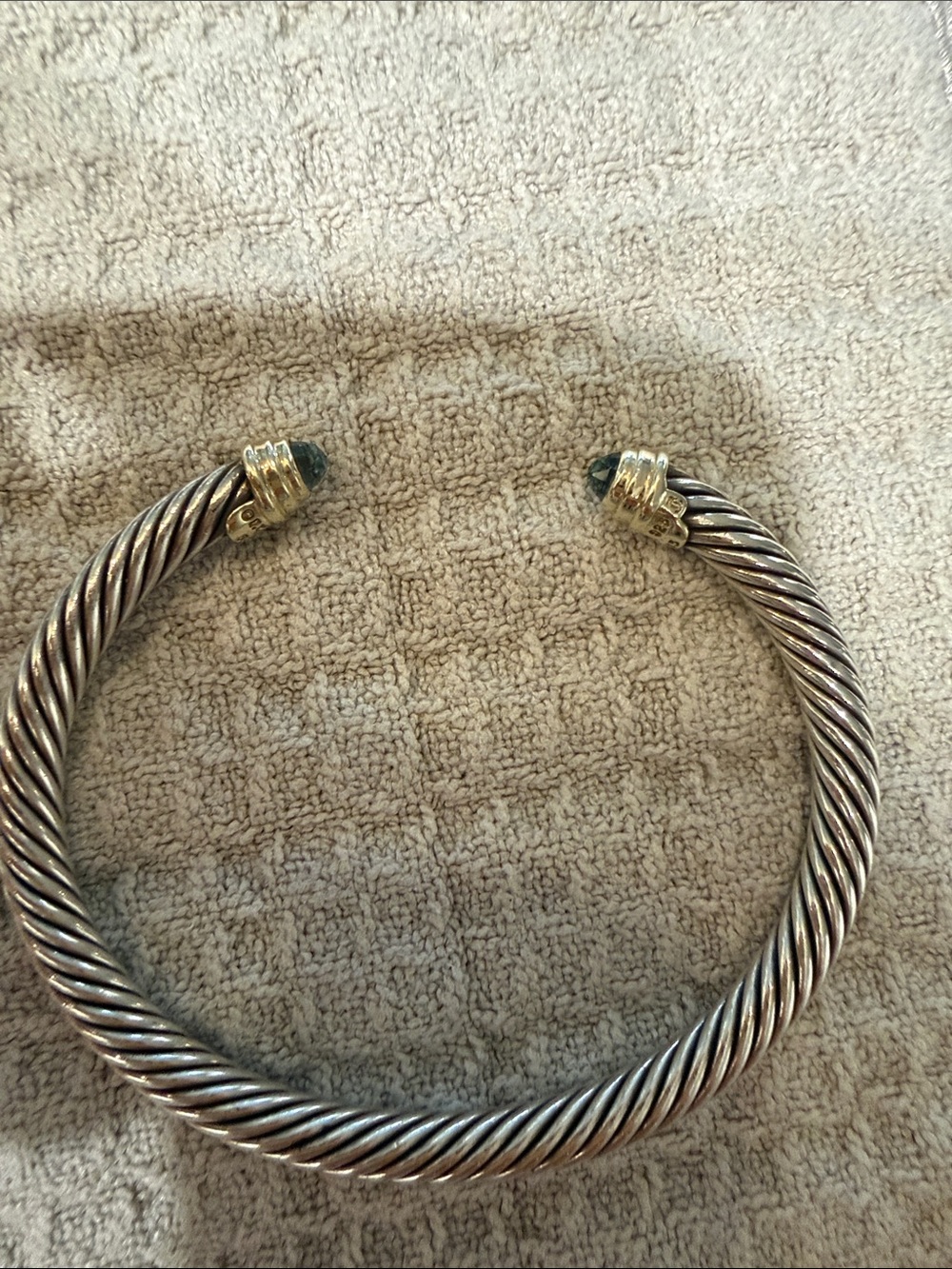 DY CLASSIC CABLE BRACELET
Sterling Silver w/ 18K Yellow Gold + Blue Topaz - Picture 6 of 6